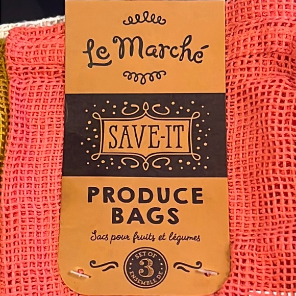 Le Marché (market) “save it” produce bags in 3 colors-12”x 14” bags w/drawstring - Picture 5 of 16